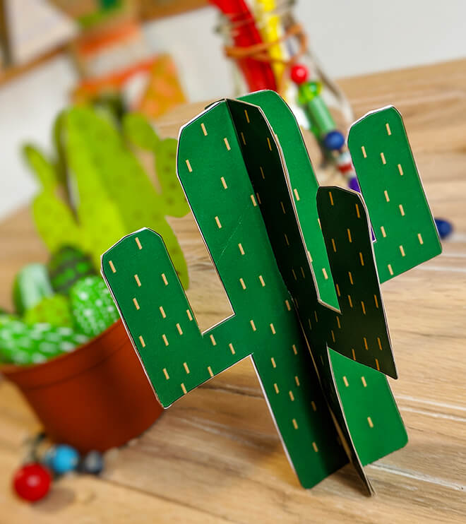 Kindergeburtstag-Indianer-Dekoaufsteller-Kaktus