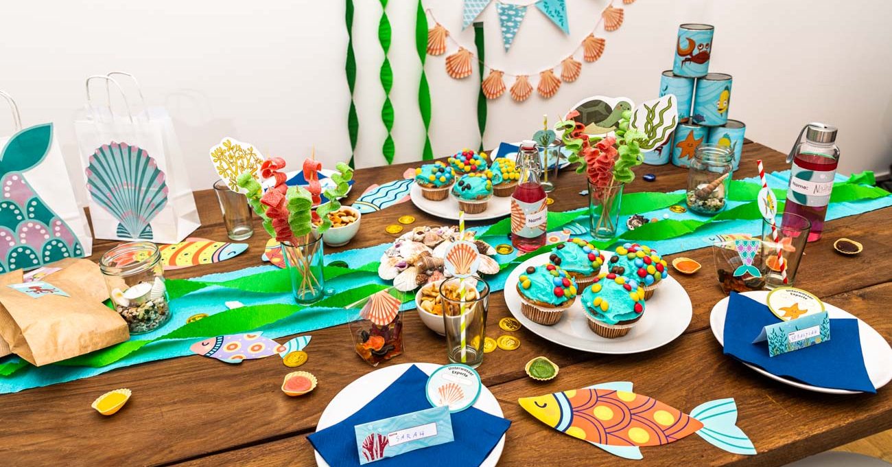 DIY Meerjungfrau Party Filz Dekorationen Geburtstag 6 Sea Horse Abschlussfeier liefert Tischdekoration unter dem Meer Baby Shower 