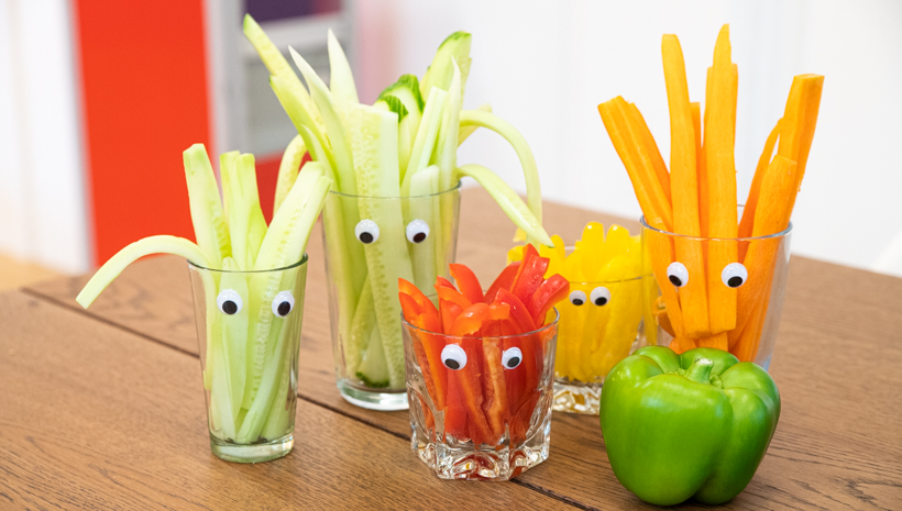 Monster Kindergeburtstag Gemüse Sticks